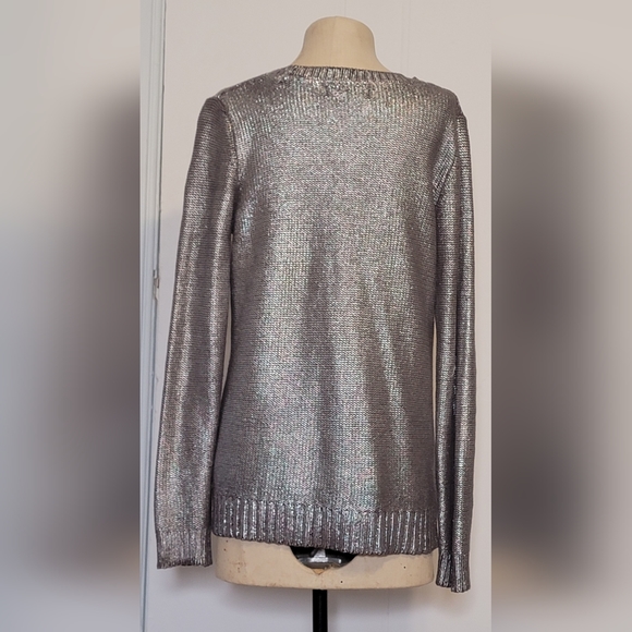 Rock and Republic shiny silver sweater. Size medium. - Picture 2 of 4